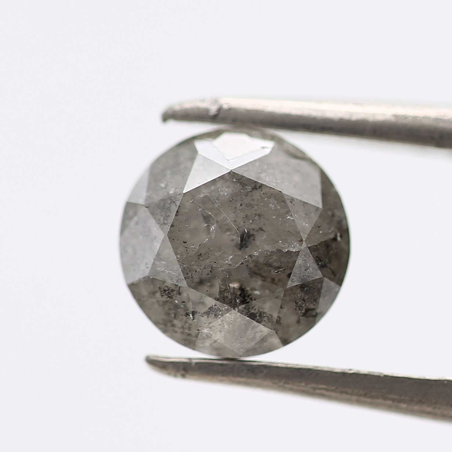 1.20 Carat Salt and Pepper Diamond Round Gray Brilliant Cut Natural Loose Diamond